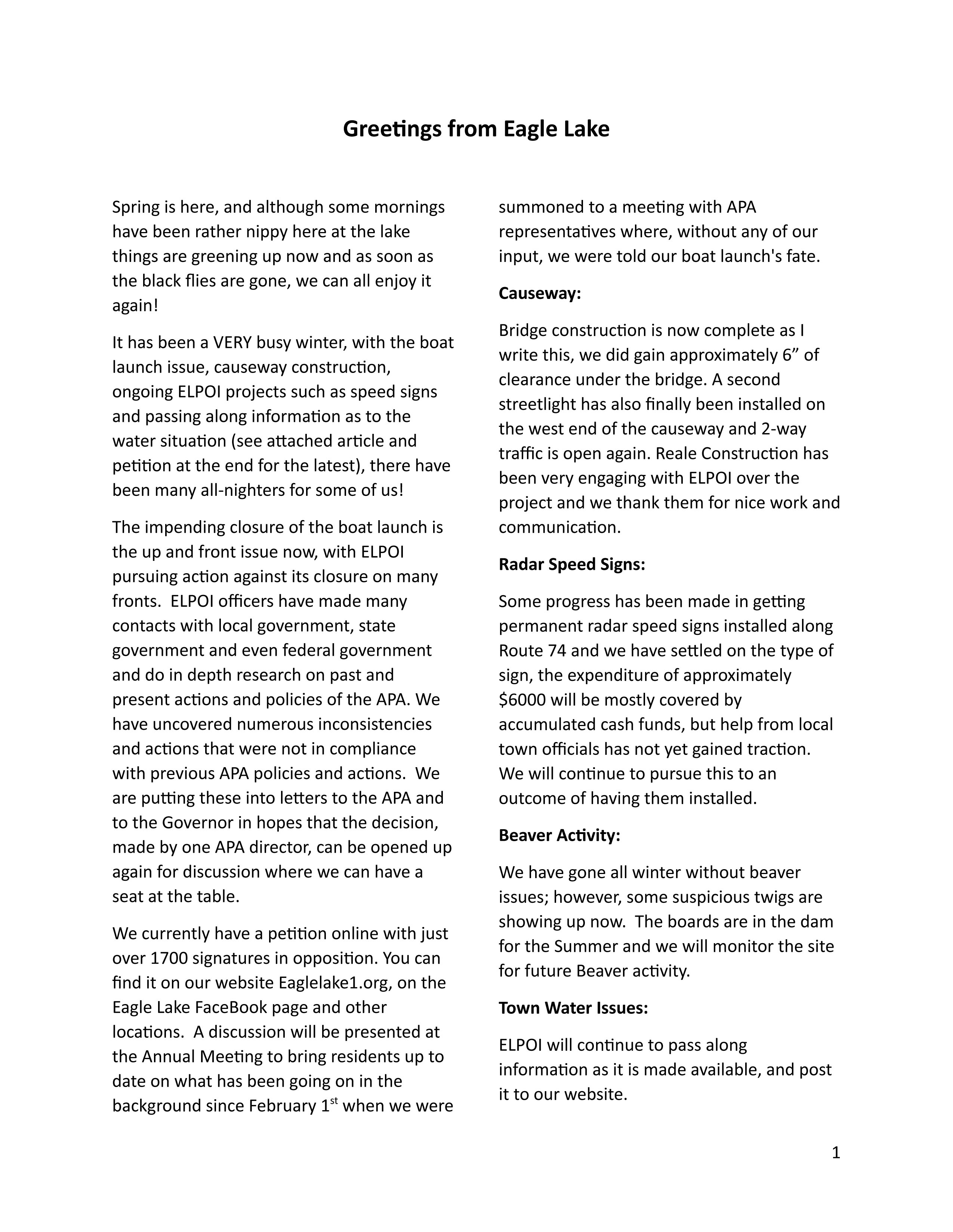current newsletter
